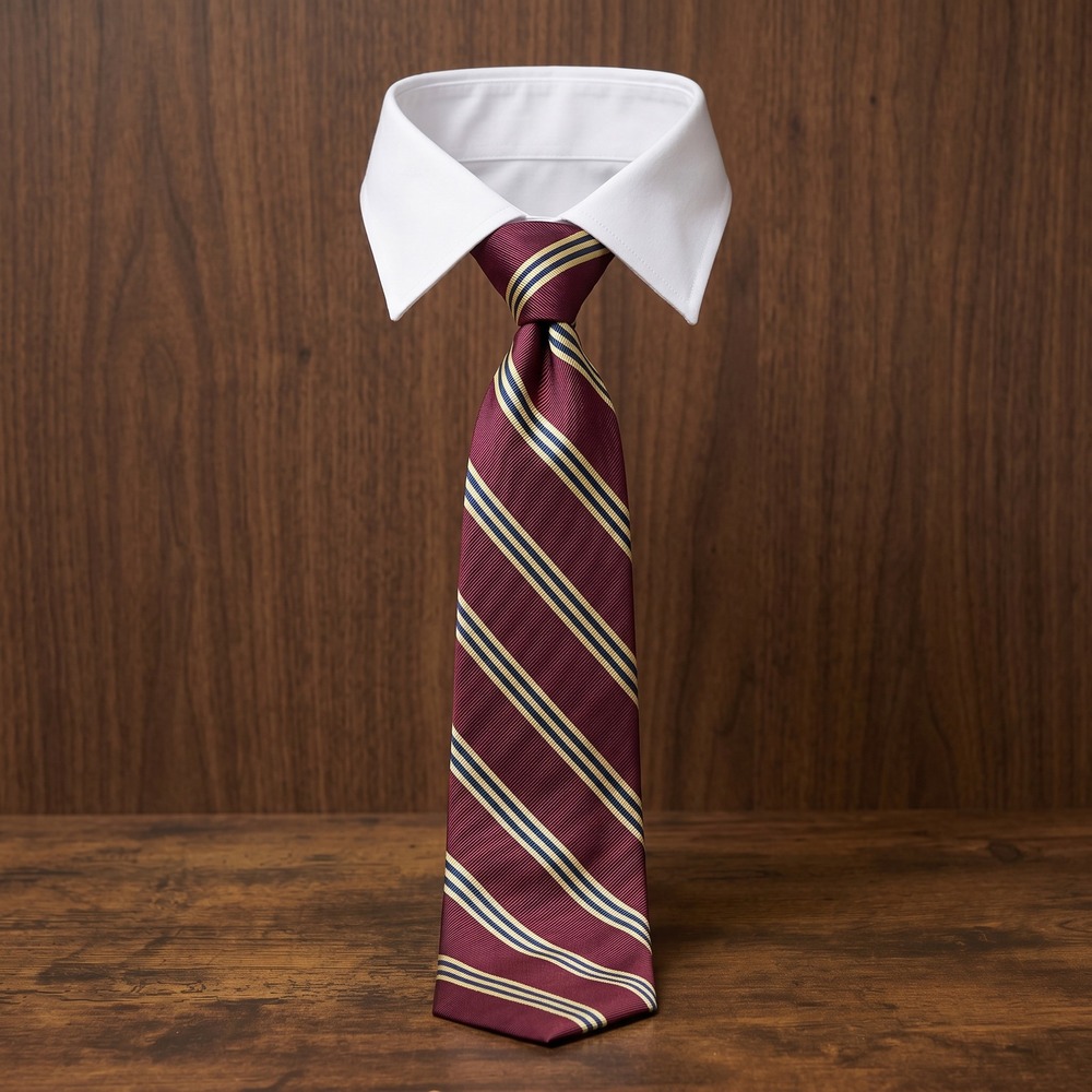 Brooks Brothers 346 Mens Silk Tie Burgundy Navy Gold Striped Made in USA Italian